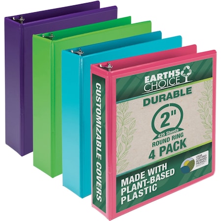 Samsill Earthchoice Durable View Binder, 4PK SAMMS48669